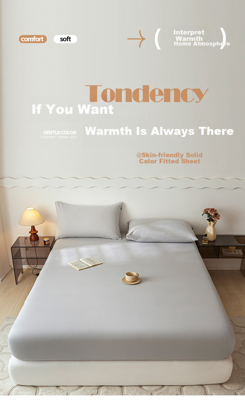 Nanjiren Fitted Sheet Single Piece Full Coverage Mattress Protector Non-Slip Dustproof Home Bed Cover 150*200cm 1