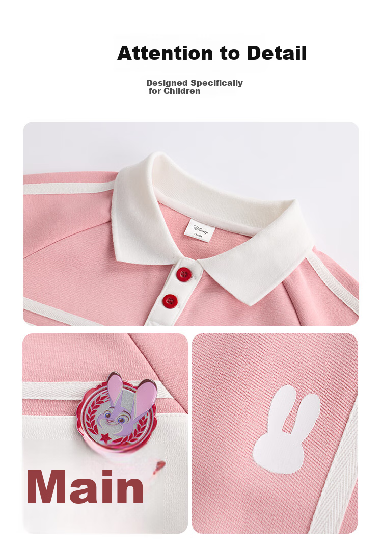 Disney Girls' Fashion Set 2026 Spring New Children's Jacket Sweatshirt Sweatpants Sports Two-Piece School Style 5