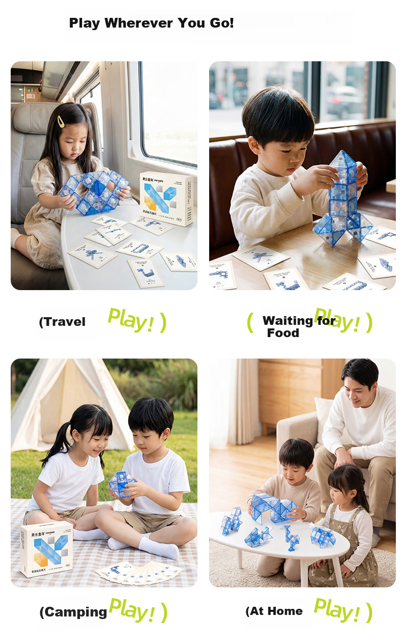 Melody Childhood 36-Segment Magic Snake Puzzle Educational Toy for Kids Kindergarten Elementary School Ages 3-9 Birthday Gift 8
