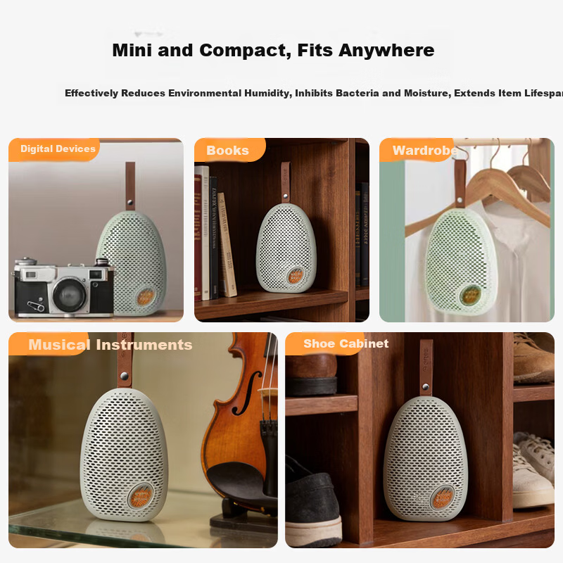Gree Electronic Dehumidifier Drying Box Double-Sided Moisture Absorption Portable Mini Reusable for Camera Lens Instruments Figurines Stamps Antiques Wardrobe Clothes Dryer GCSP-3001a Cardamom Green