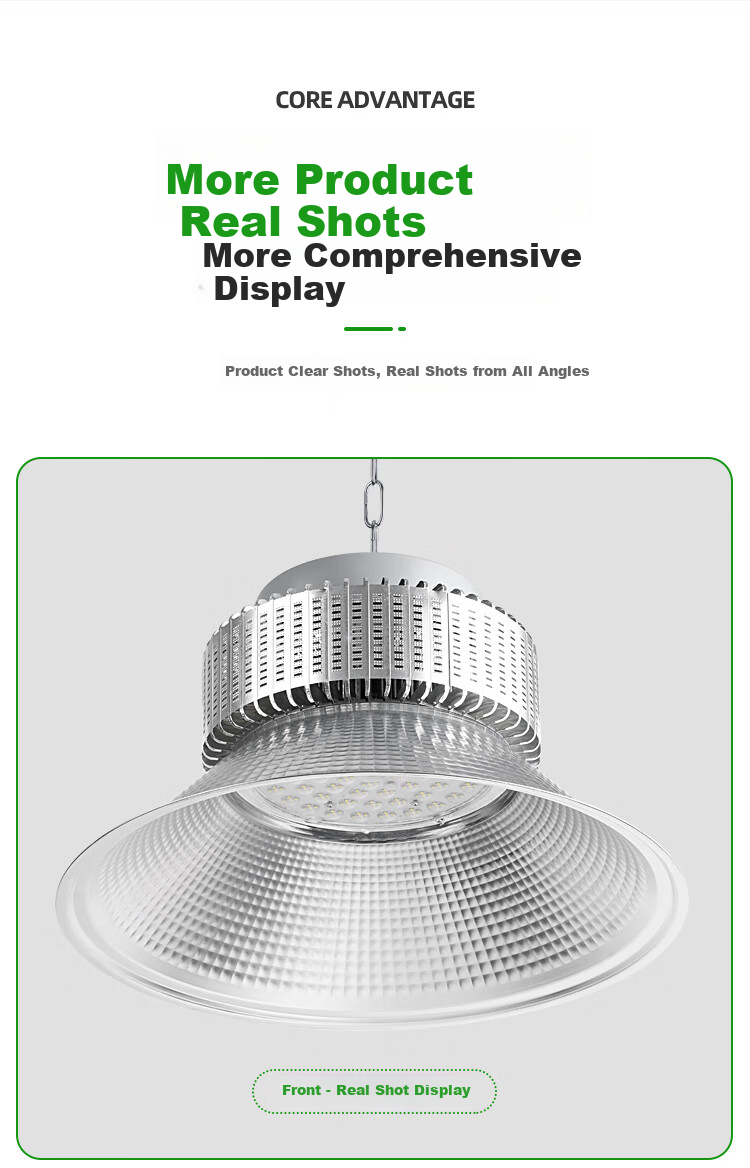 Biuyum LED Industrial Workshop Light Factory Warehouse High Power 200W Pendant Chain Mining Lamp White Light 15