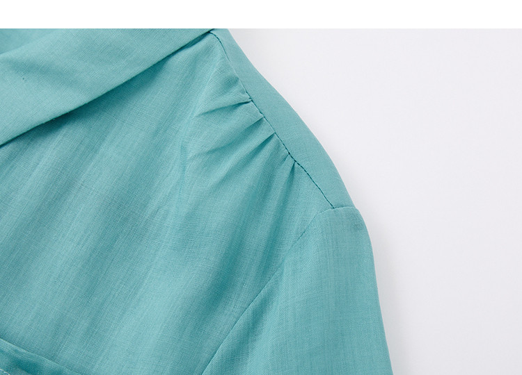 Demana [Ramie Lyocell Blend] Summer Elegant Small Turn-down Collar Pleated Patch Pocket Loose Slimming Shirt for Women High-end Feel 14