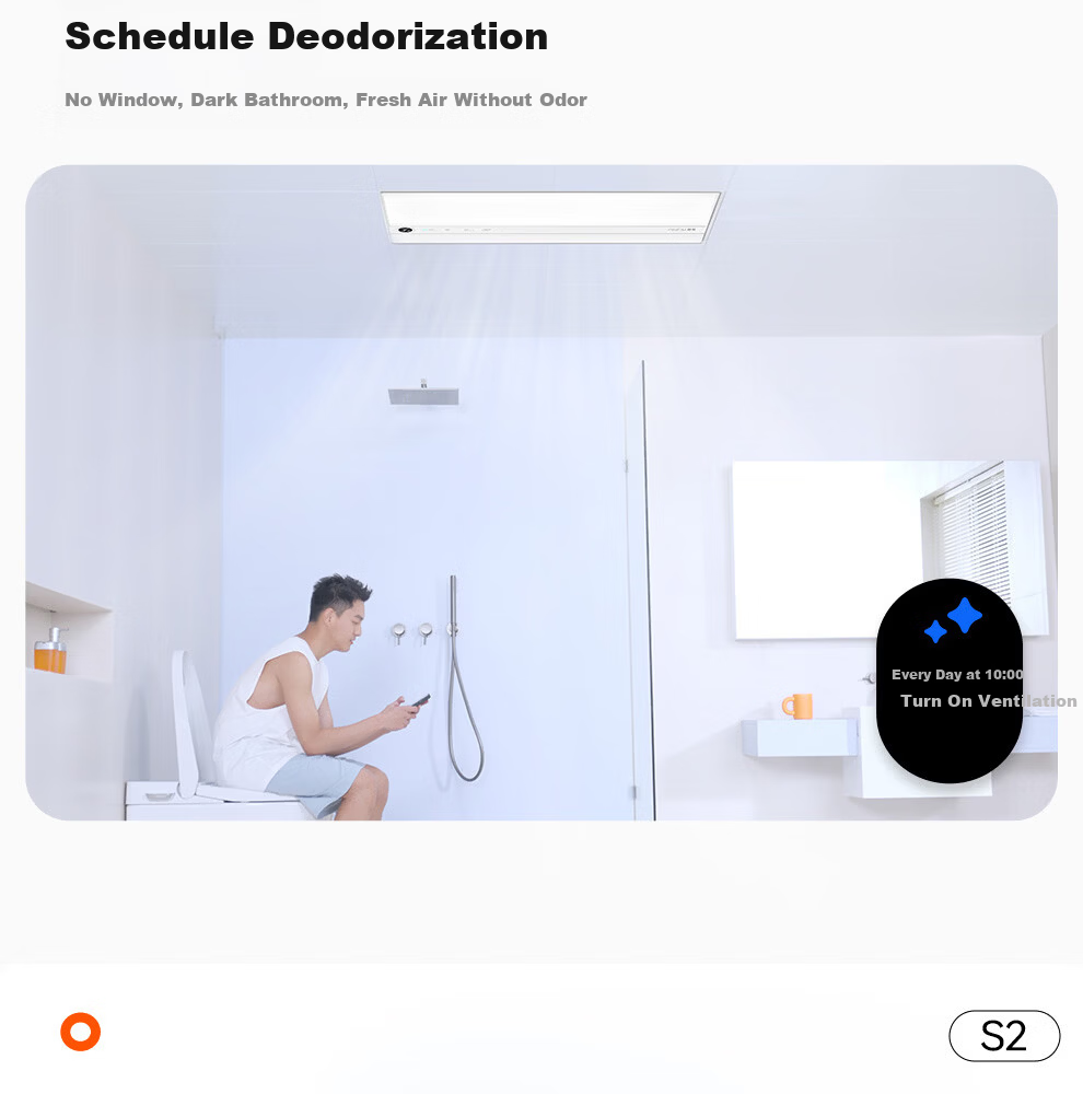 AUPU Smart Series AI Constant Temperature Scheduled Heating Bathroom Heater Fan Ventilation Lighting All-in-One S2 10