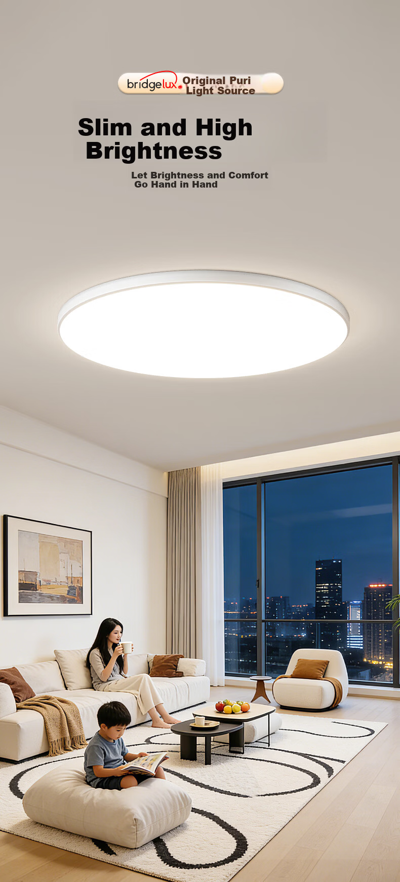 Huipu Eye-Protecting Round Ceiling Light for Living Room, Simple Guangdong Zhongshan Lighting Fixture, Zhenzhiguang 1