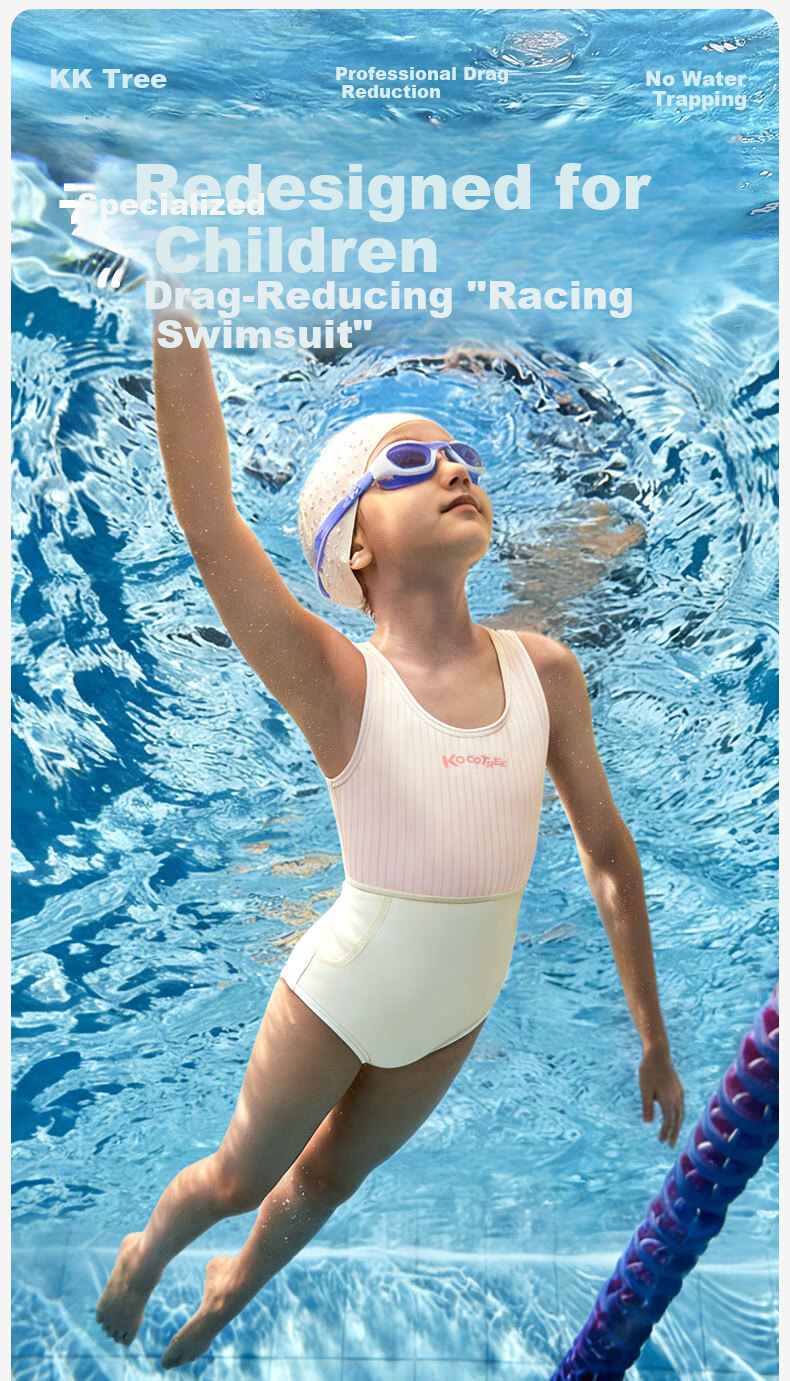 Kocotree KK Tree Kids Girls Competitive One-Piece Triangle High Elastic Chlorine-Resistant Professional Training Swimsuit 3
