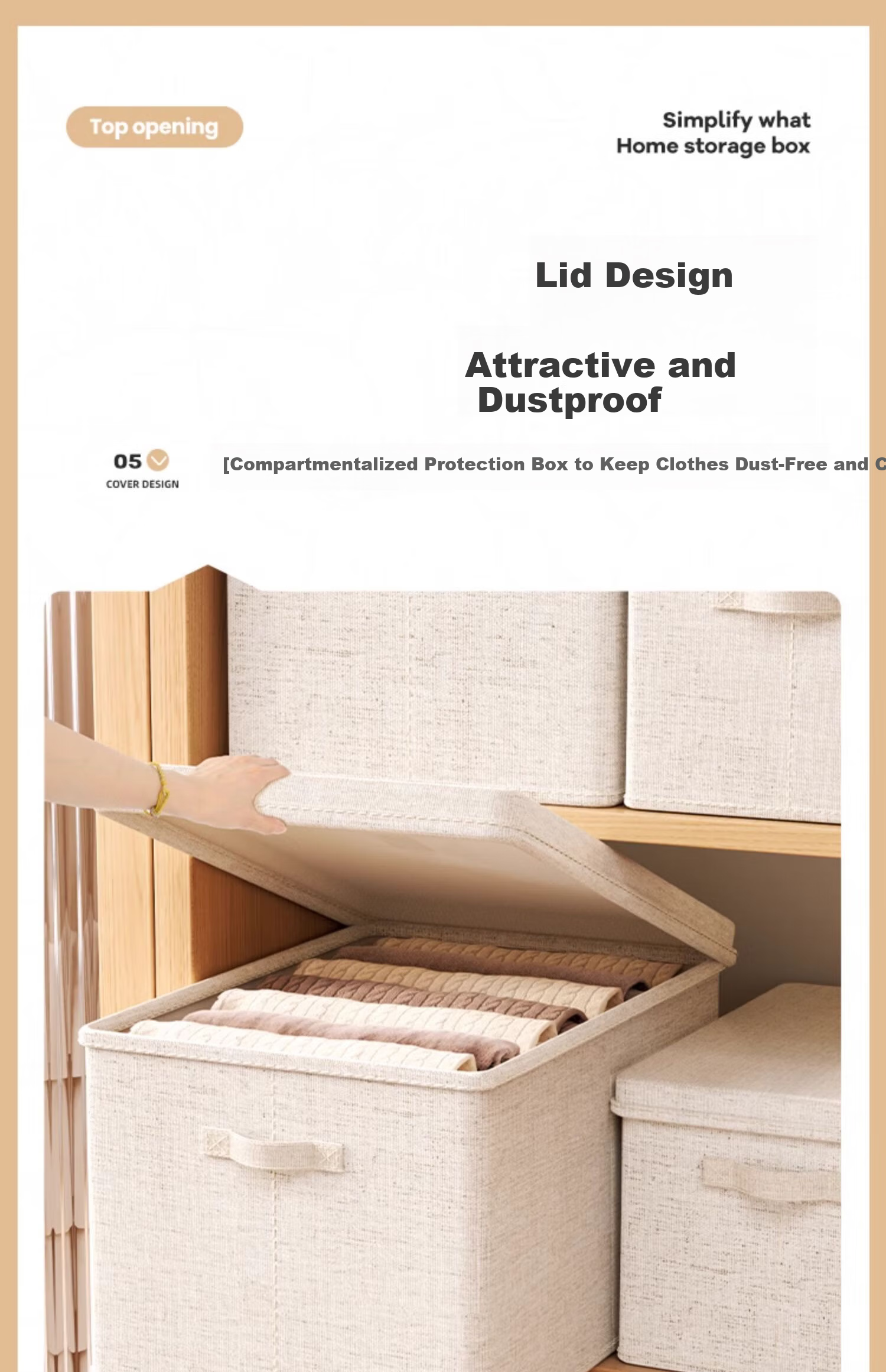 Nailaiwu Japanese Tianshan Cotton Linen Wardrobe Clothes Storage Box Washable Down Jacket Quilt Organizer Large Size 7
