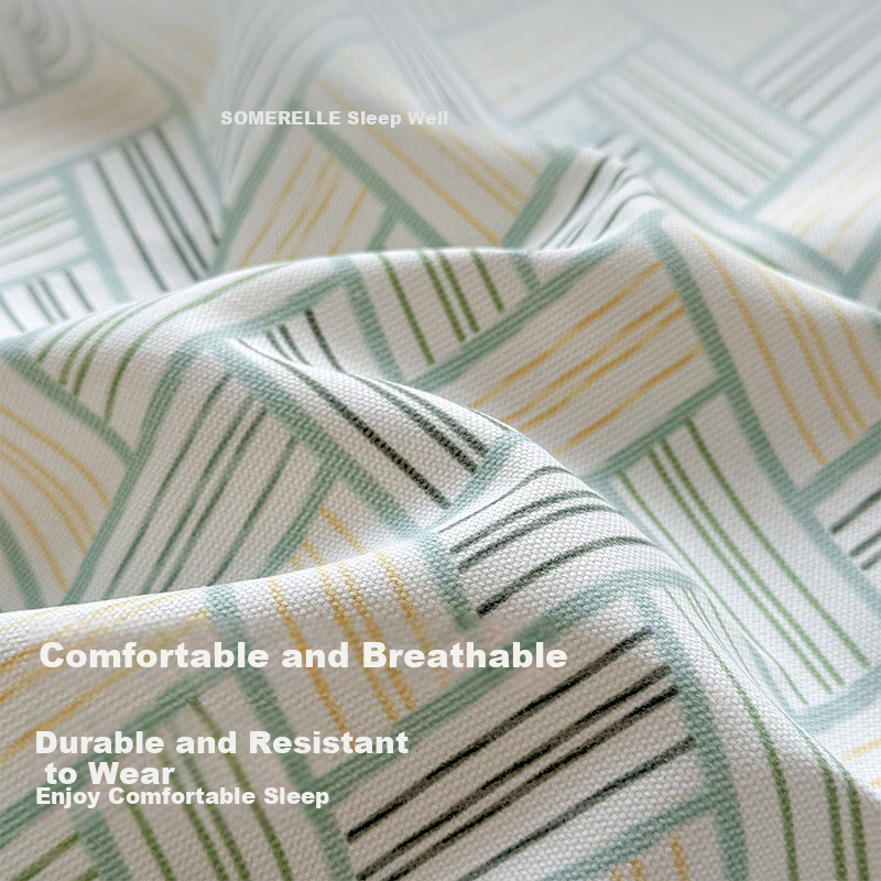 SOMERELLE Class A Mattress Cover Coarse Fabric Cooling Mat Thickened Cooling Mattress Protector Cover 180*200cm + Pair of Pillowcases