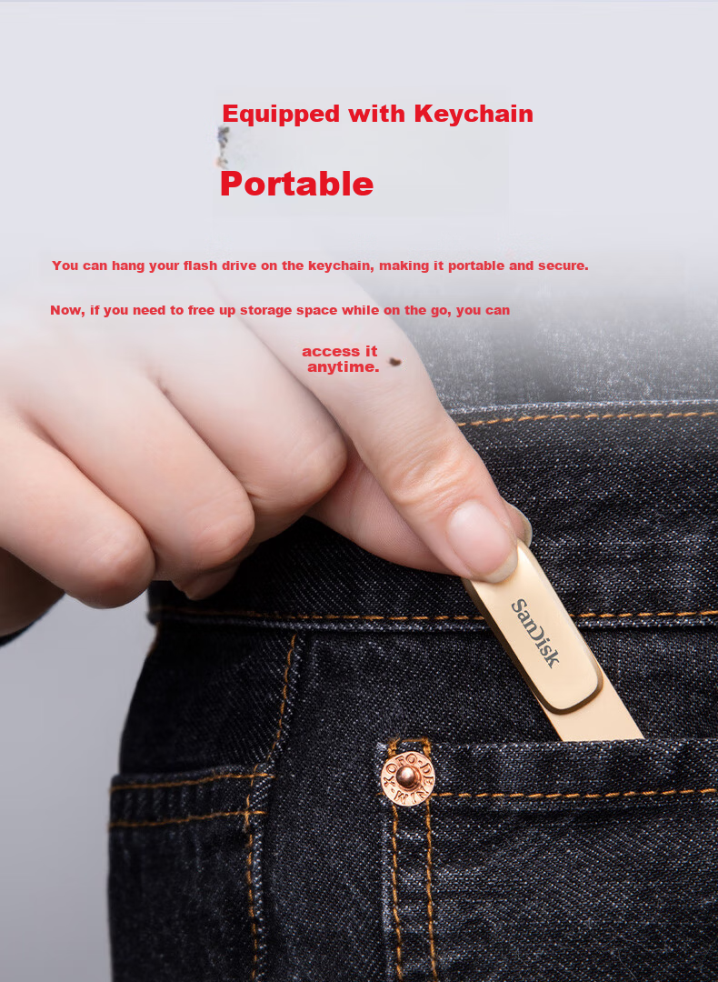 SanDisk 2TB Type-C USB 3.2 Flash Drive DDC4 400MB/s High-Speed Mobile and PC Dual Interface Metal Large Capacity USB Drive 6
