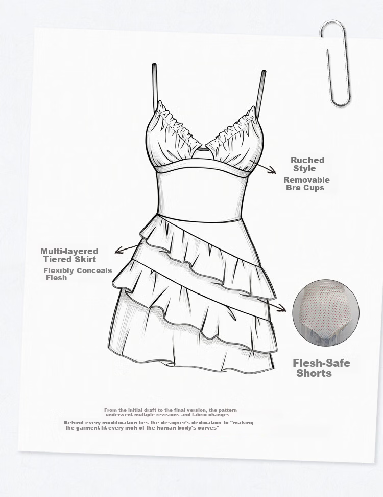 AtlanticBeach Seaside Vacation One-Piece Swimsuit 2026 New Polka Dot Cake Skirt Hot Spring Swimwear Premium Feel 3