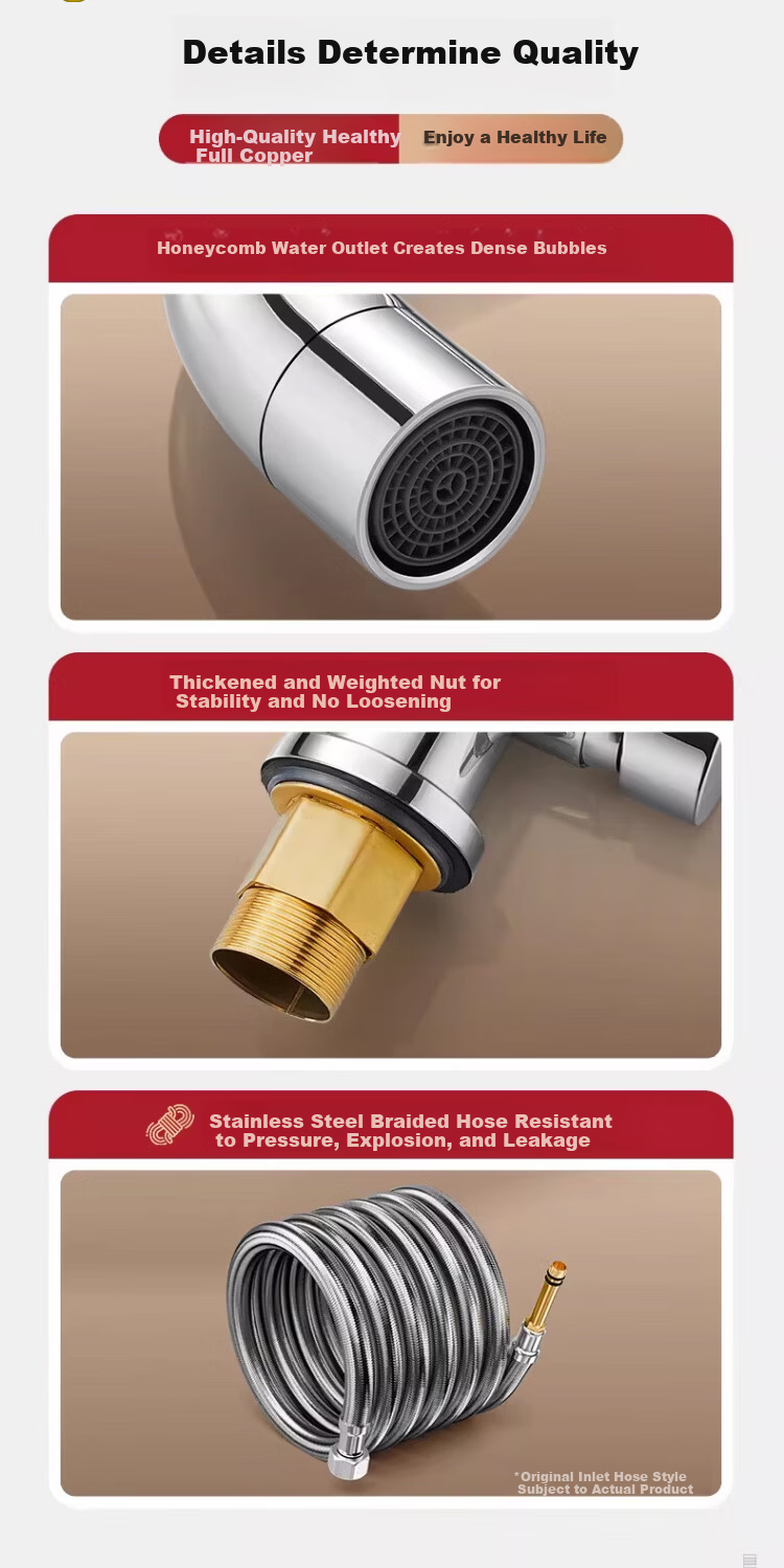 ILeddog [Germany] All-Copper Kitchen Faucet Household Vegetable Sink Pressurized Splash-Proof Hot and Cold Faucet CFLT-LR 14