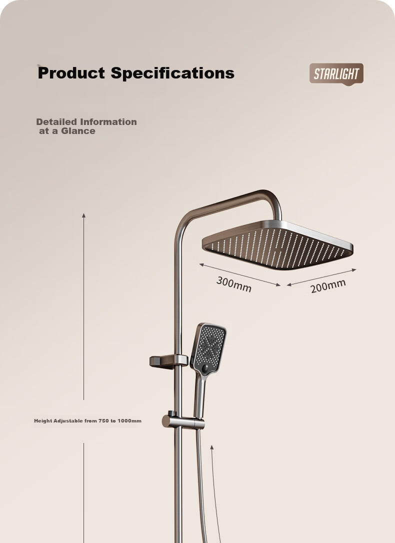 Jingshi Weideng Shower Faucet Set Bathroom Shower Head Pressurized Smart Gun Gray Integrated Shower Kit KWL 21