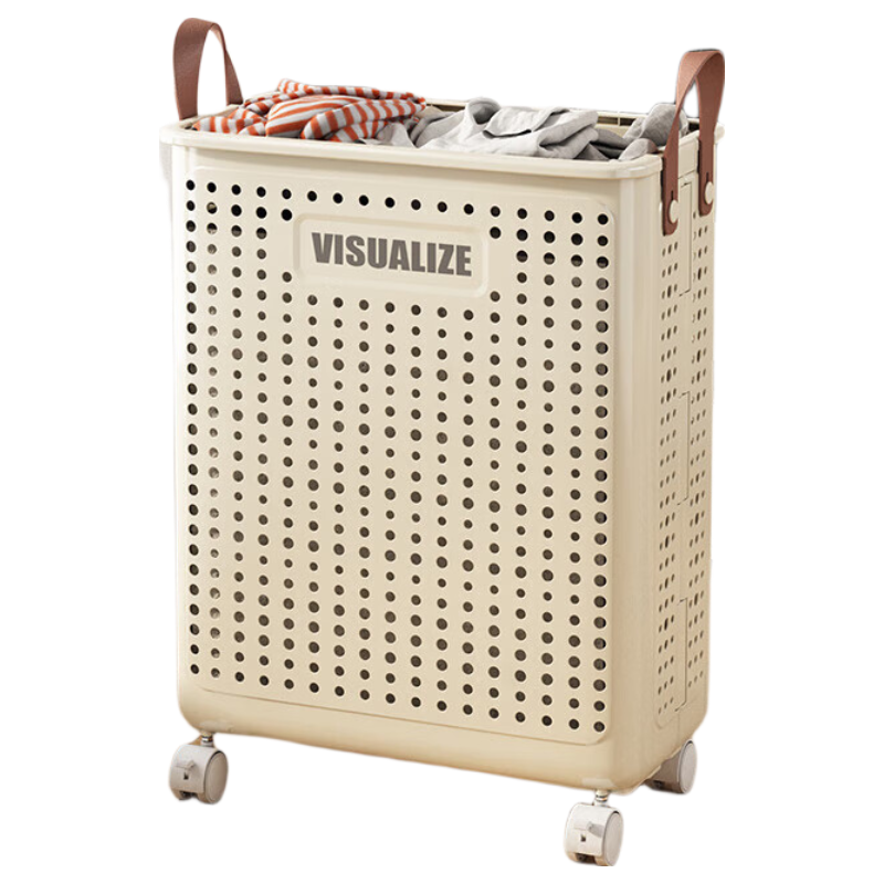 EACHY Foldable Laundry Hamper with Wheels Large Capacity Dirty Clothes and Toy Storage Basket Large Size