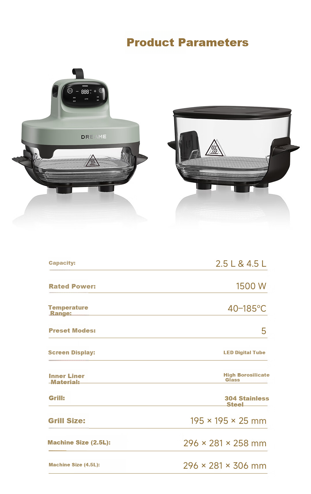 Dreame PT60 7L Air Fryer Steam Oven Combo with Glass Inner Pot, Visible Non-Stick Coating, 2026 New Model 12