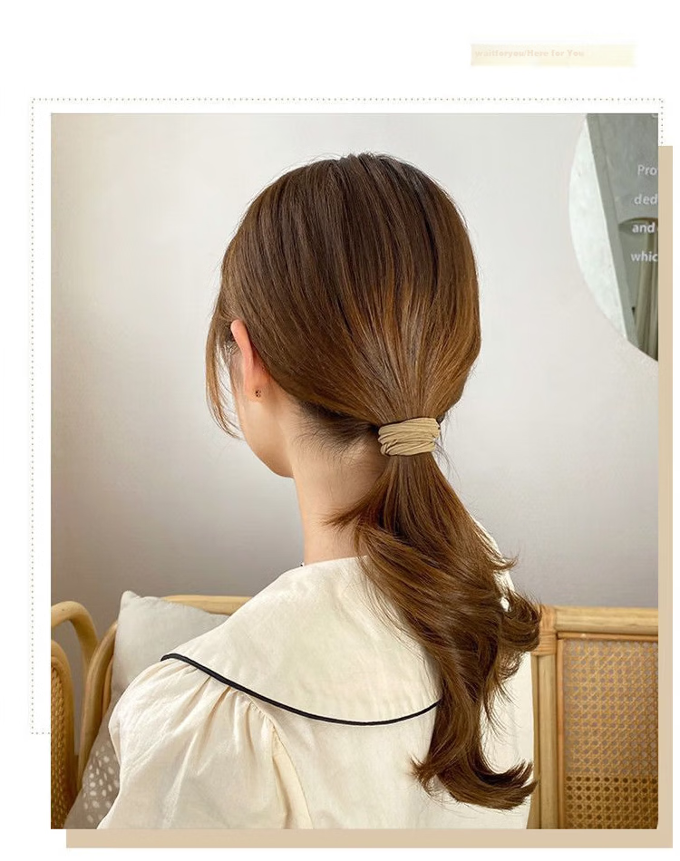 Yefili 10-Pack High Elasticity Simple Hair Ties for Bun and High Ponytail Durable Hair Bands for Women and Students 12