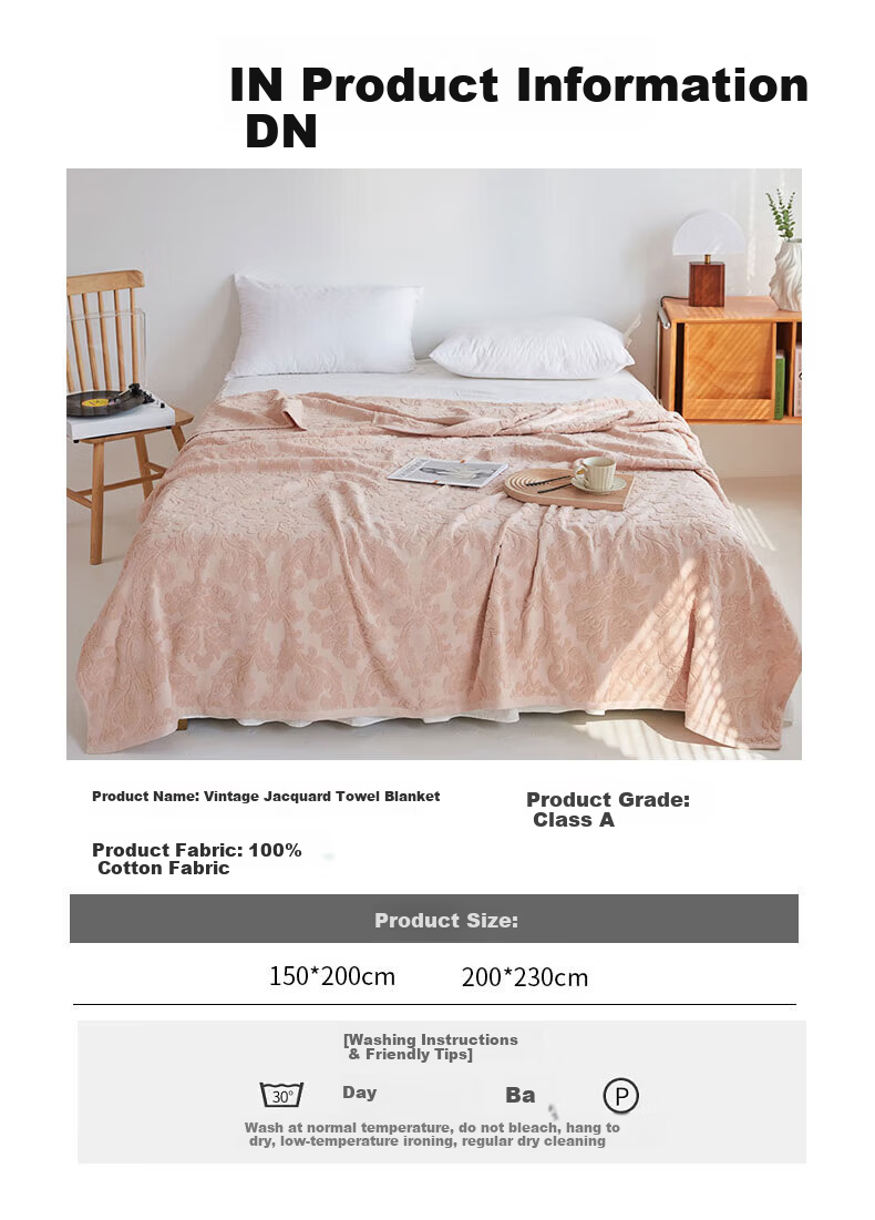 Grace Cotton Towel Blanket A-Class Nap Quilt Summer Cooling Quilt Air Conditioning Blanket Dark Green 200*230cm 5