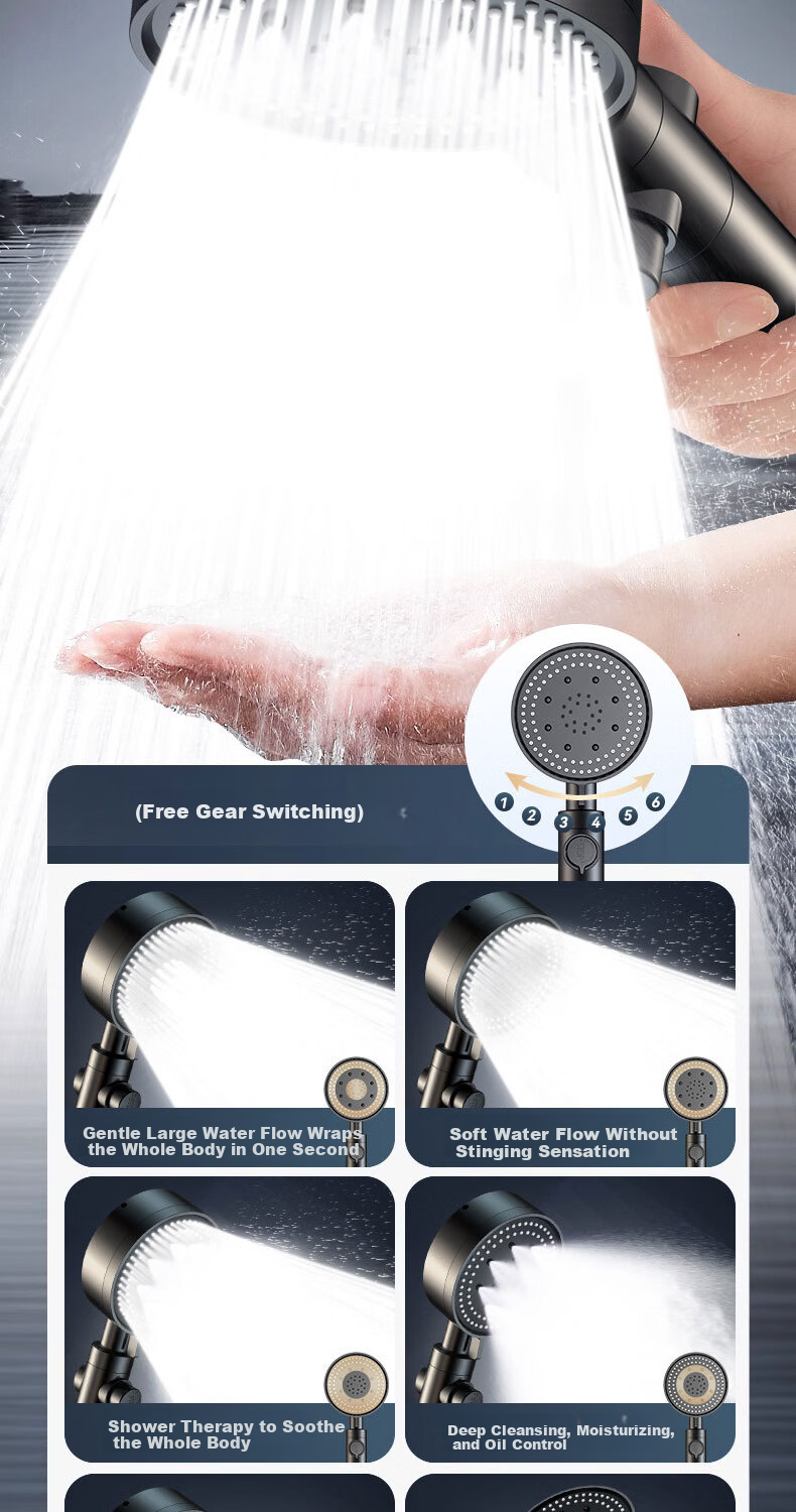HOMK [Germany] High-Pressure Handheld Shower Head Bathroom Shower Sprayer for Home Use 6