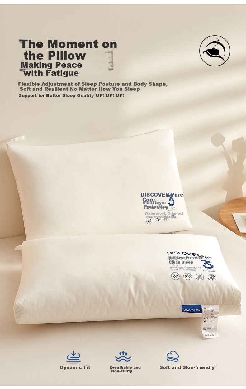 Eve's Elegance [Three-Proof] Five-Star Hotel Pillow Adult Cervical Support Deep Sleep Men's Pillow Core Single Piece 18