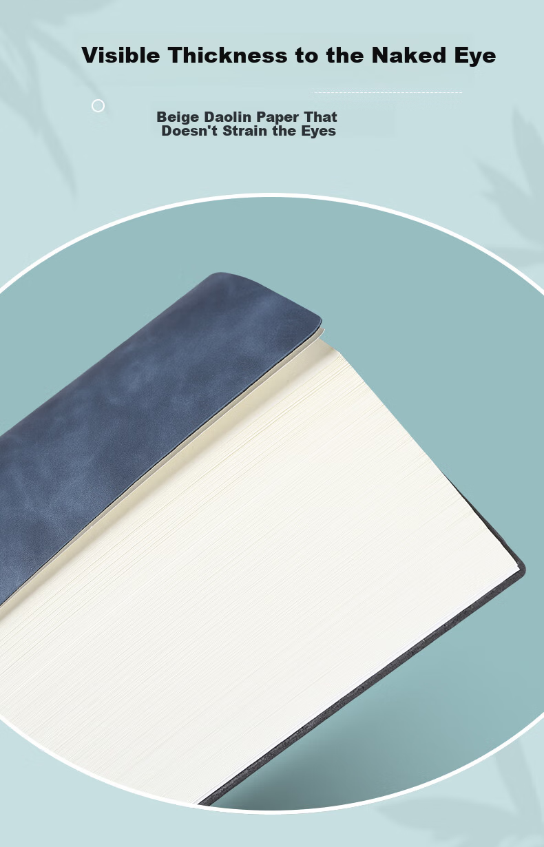 Weimei A4 Thick Large Business Notebook Soft Leather Diary Work Record Journal Student Exam Study Simple Thick Lined Classroom Notebook 6
