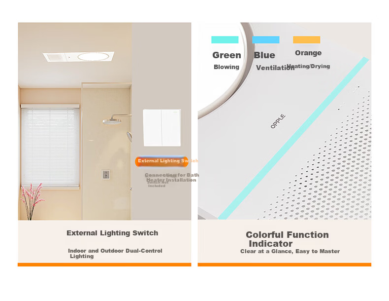 OPPLE Warm Air Bathroom Heater Hug Warm Series Integrated Ceiling Light Ventilation Zhixu-S 14