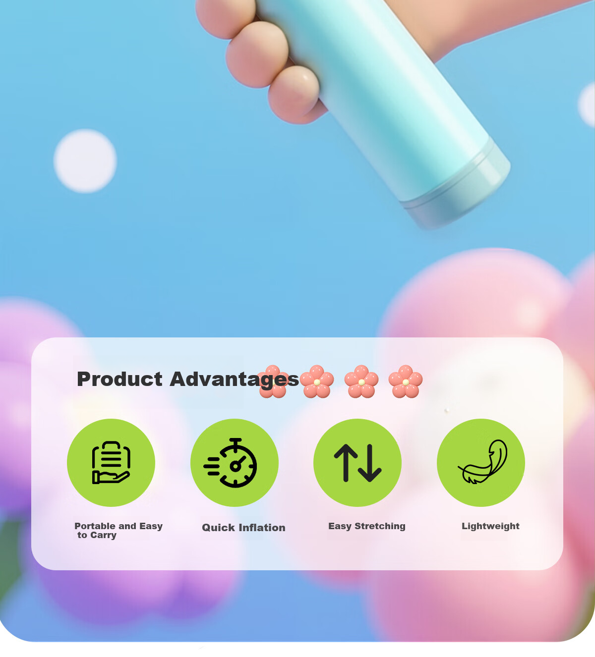 361° Portable Swimming Ring Air Pump Manual Mini Inflator for Toys, Balls, and Balloons 4