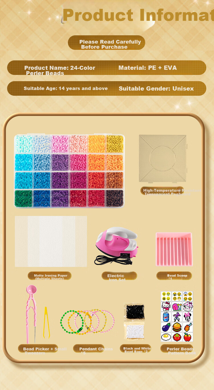 Snaen Bead Fusion Full Set DIY Hand Tool Toy with Iron Material Kit Girls Children's Day Gift 7