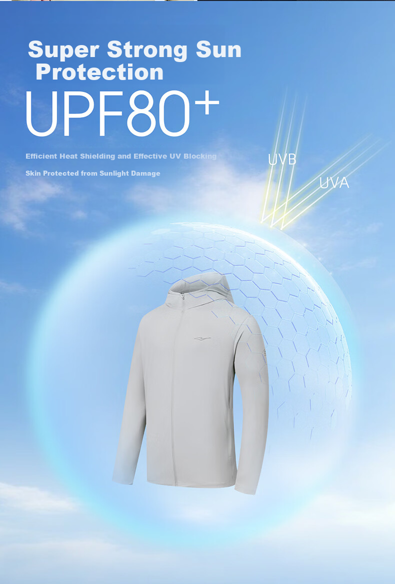 Erke Men's Summer Sun Protection Jacket Quick-Dry Ice Cooling Breathable UPF80+ Hooded Windbreaker Outdoor Sports Jacket 5