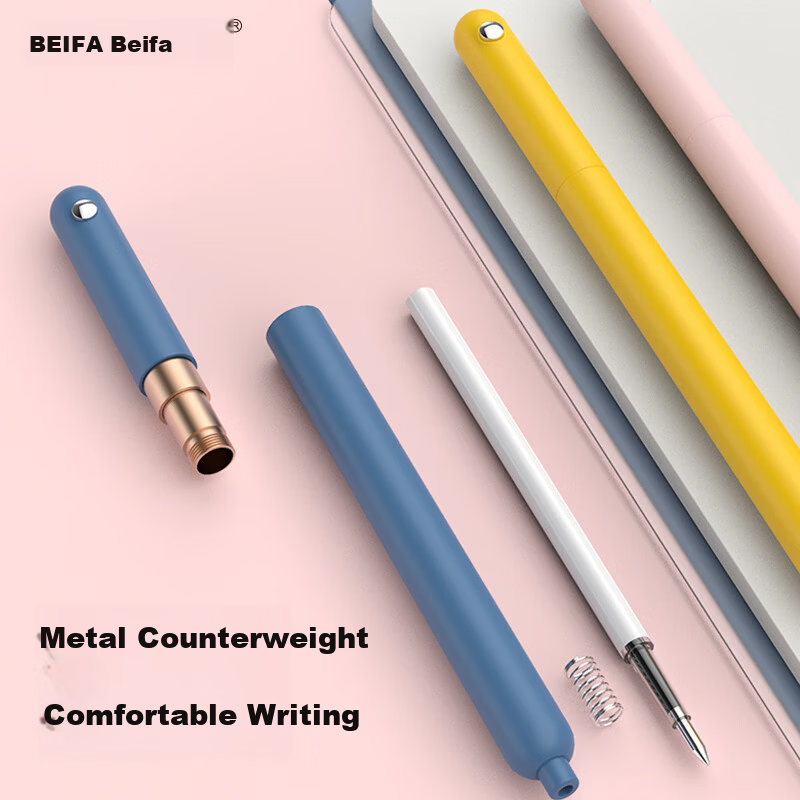 BEIFA Rotating Silent Gel Pen 0.5mm Minimalist Nordic Style Self-Cleaning Pen High-Value Office Exam Gel Pen Vermilion 0.5mm [Back to School Essential]