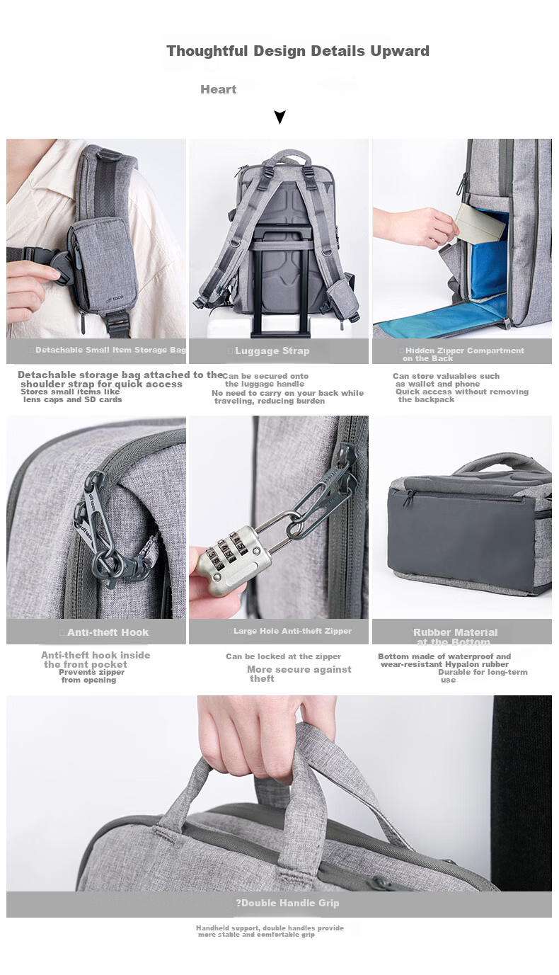 ELECOM High-End Structured Professional DSLR Camera Backpack for Nikon Canon Outdoor Photography 15