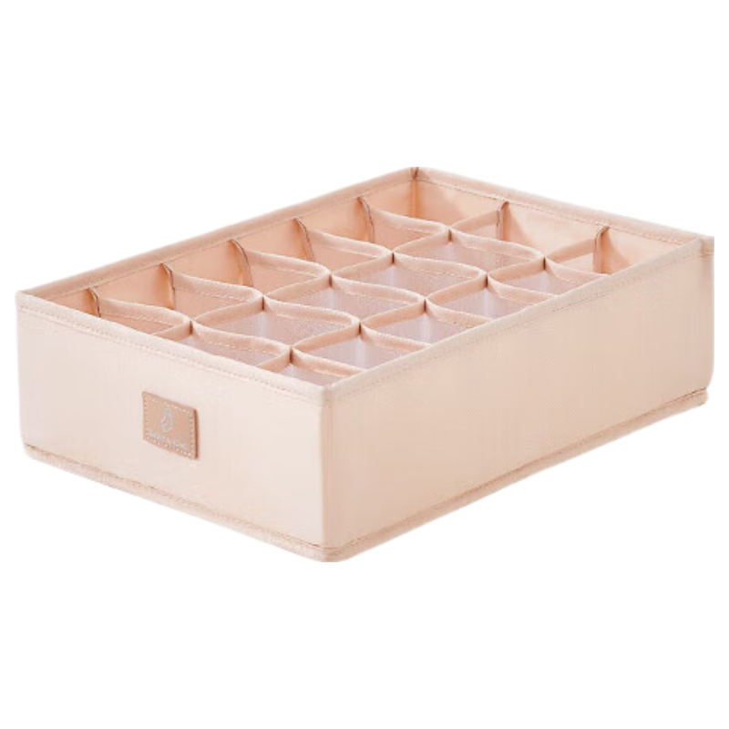 EACHY Underwear Storage Box for Panties, Socks, And Bras, Fabric Compartment Drawer Organizer for Home Use, Almond Color