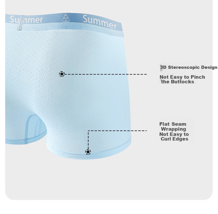Bingxue Kapok Boys' Ice Silk Mesh Breathable Summer Thin Boxer Briefs for Adolescents, Middle and High School Students, Plus Size 22