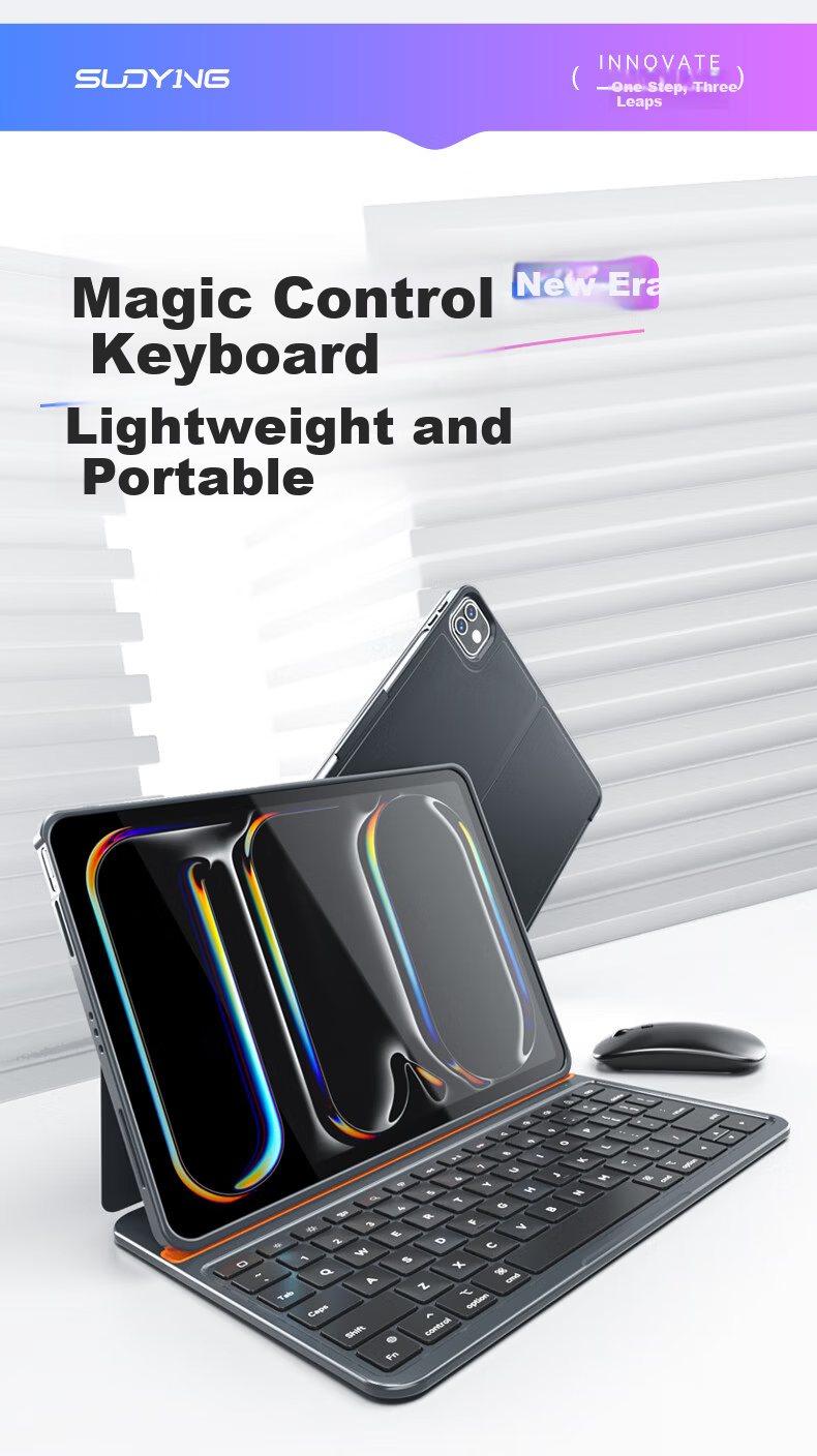 Suoying Ultra Lightweight iPad Air 8/7/6 Keyboard Protective Case Integrated Magic Keyboard Apple Tablet Bluetooth Keyboard and Mouse Set 12.9 Inch 2026/25/24 8