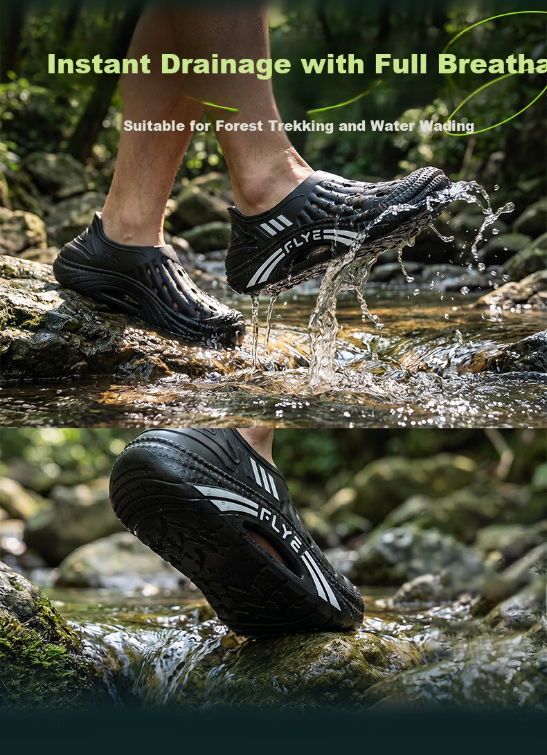 MEXICAN Outdoor Men's Summer EVA Thick Sole Non-Slip Creek Hiking Breathable Clogs Green 42-43 4