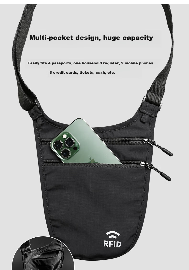 Tactical Bird Guardian RFID Anti-Theft Waist Bag Outdoor Phone Bag Travel Backpack Slim Invisible ID Key Holder 4