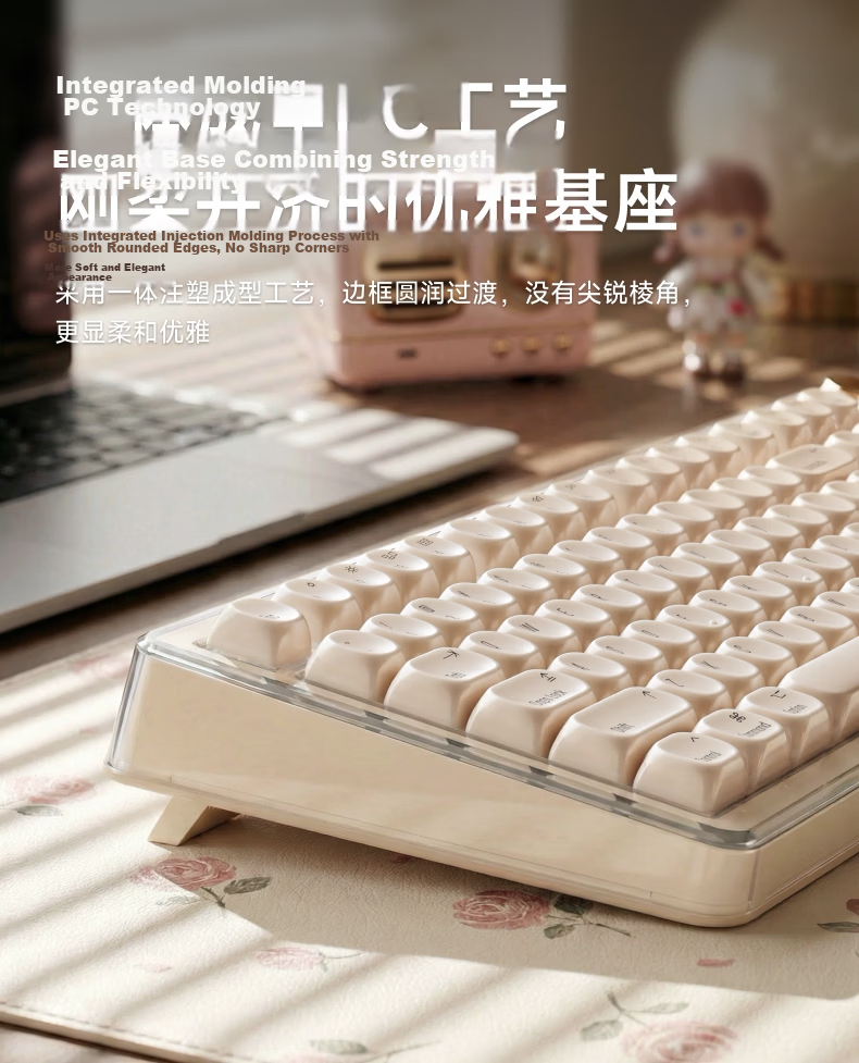 EWEADN Muse M98 Foundation Liquid Mechanical Keyboard for Women High-Value Silent Wireless Bluetooth Tri-Mode Gasket Custom 98-Key Wired Gaming Office Laptop Universal 10