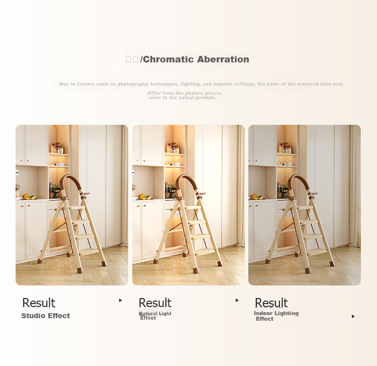 YuanNai Household Folding Telescopic Thickened Multi-Functional A-Frame Ladder Portable Indoor Staircase - White 4 Steps 16