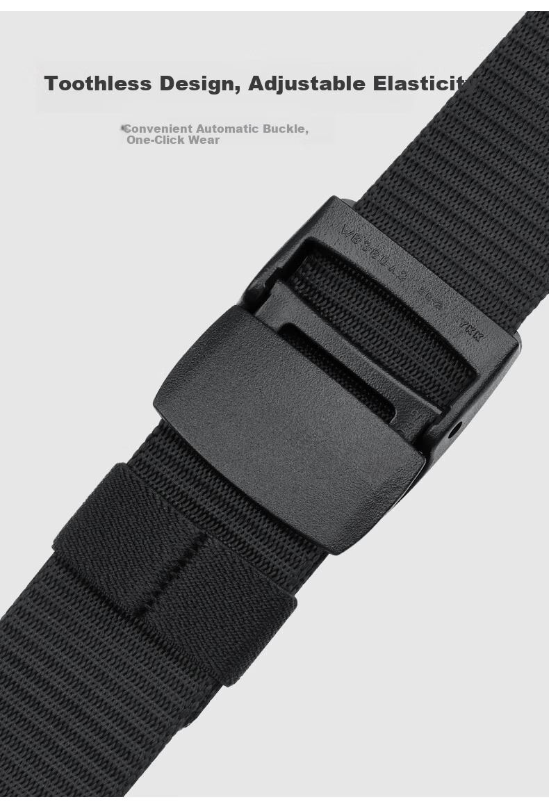 Jingsu Canvas Belt Men Metal-Free Anti-Allergy Security Check Sports Outdoor Casual Military Training Waist Belt 5
