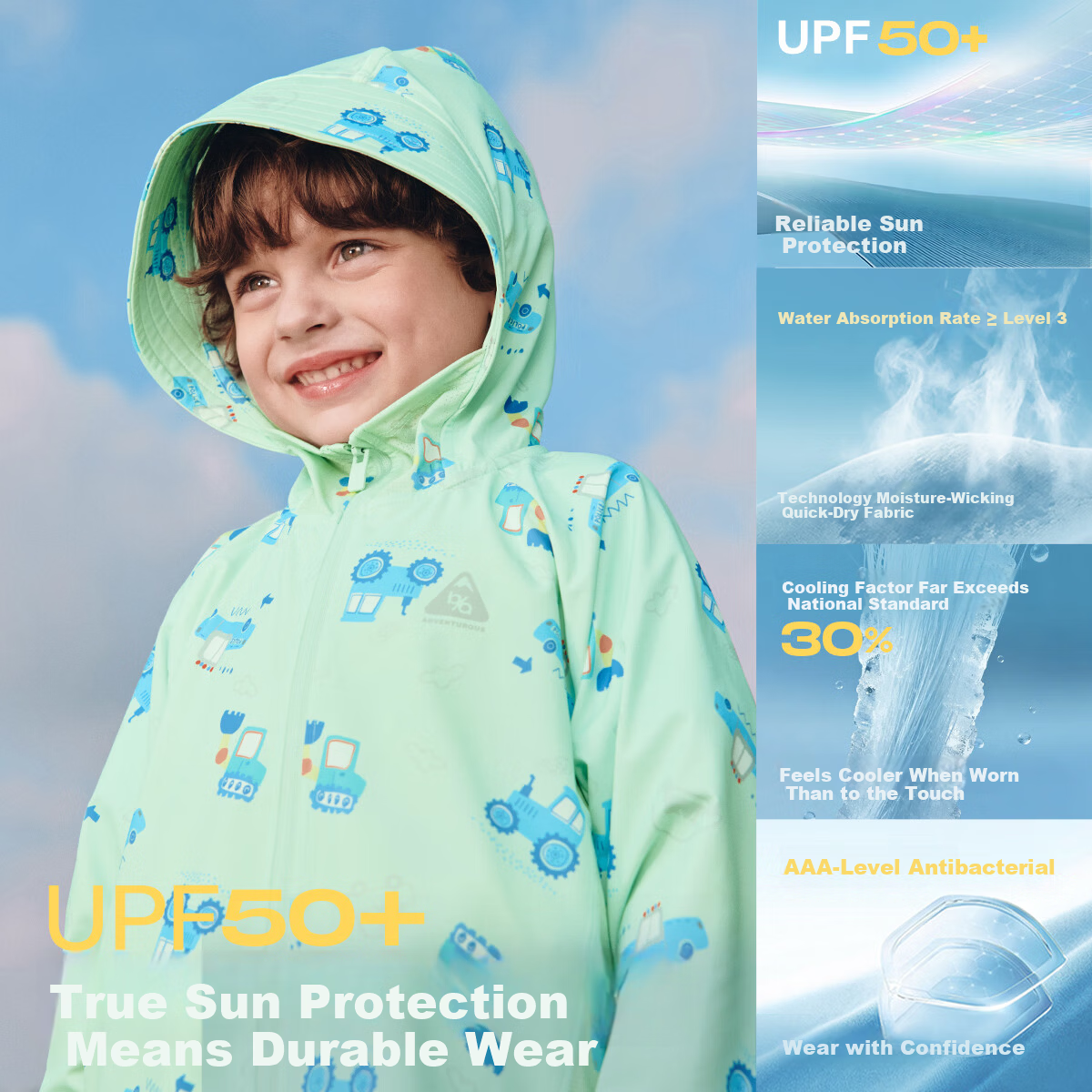 Balabala Kids Sun Protection Jacket Boys Girls Lightweight Summer Cool Shirt Portable UPF50+ 2026 New Model
