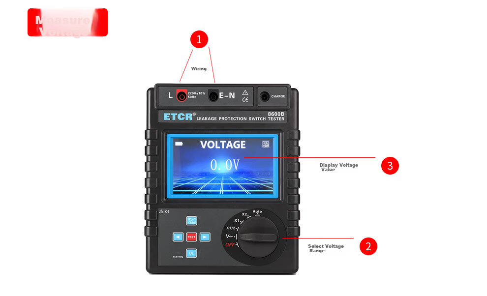 ETCR8600B Leakage Protector Tester Leakage Circuit Breaker Detector Leakage Protection Tester 7