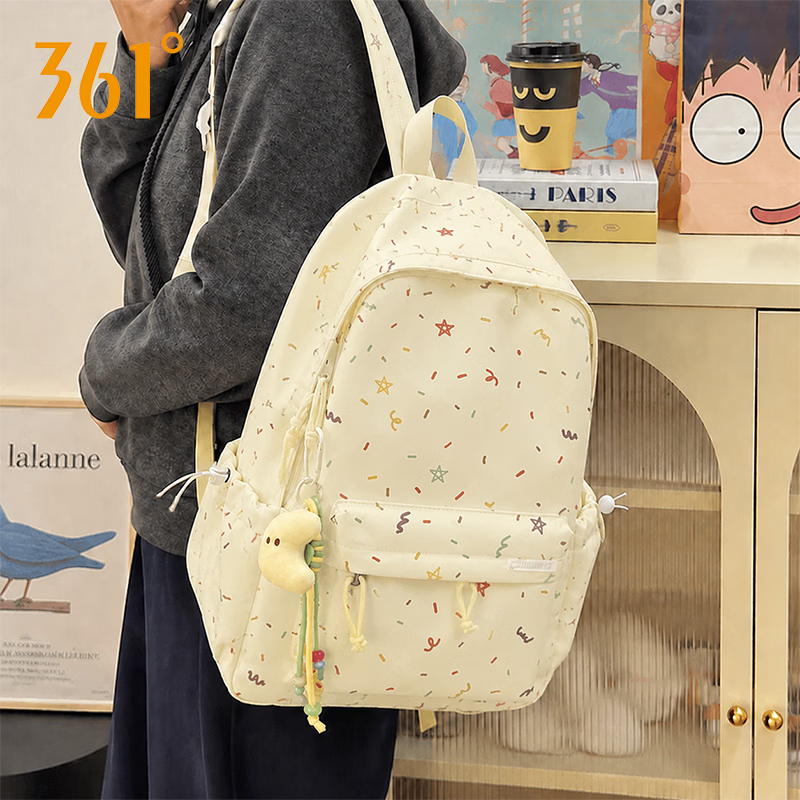 361° Women's Backpack 2026 New High-Value Ins Style Printed Schoolbag Lightweight Travel Shoulder Bag for High School and College Students