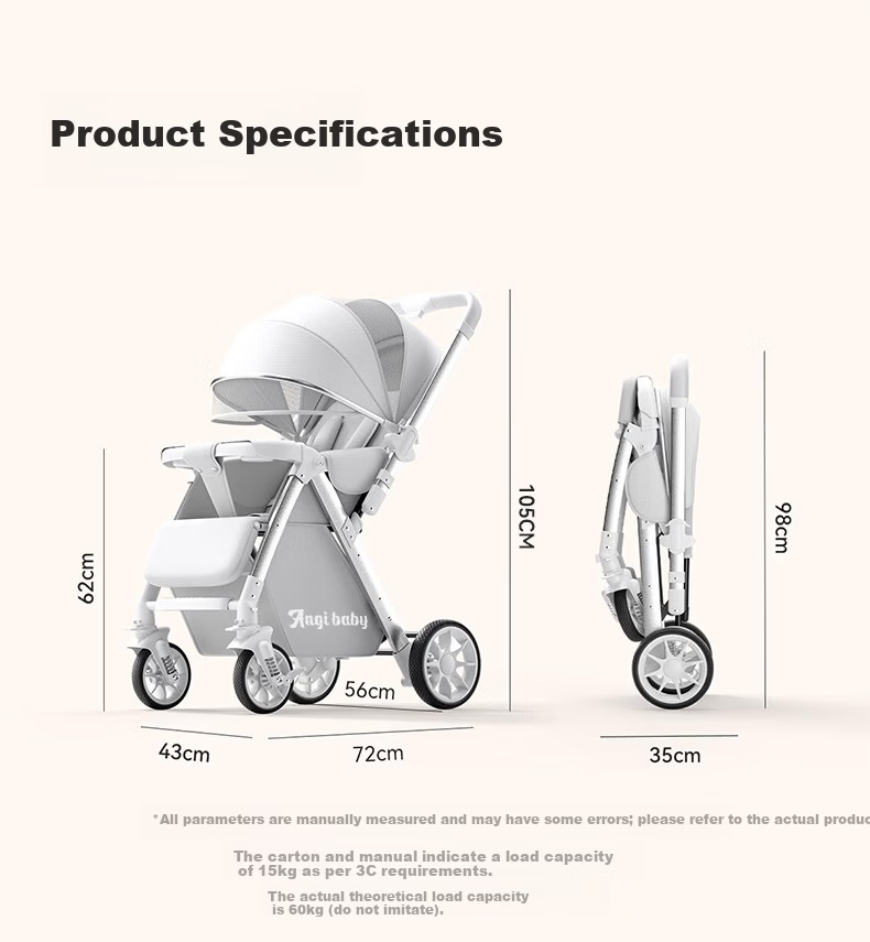 ANGI BABY High-View Reversible Baby Stroller, Lightweight Foldable, Multi-Position Seat and Recline, Perfect for Walking with Baby 17