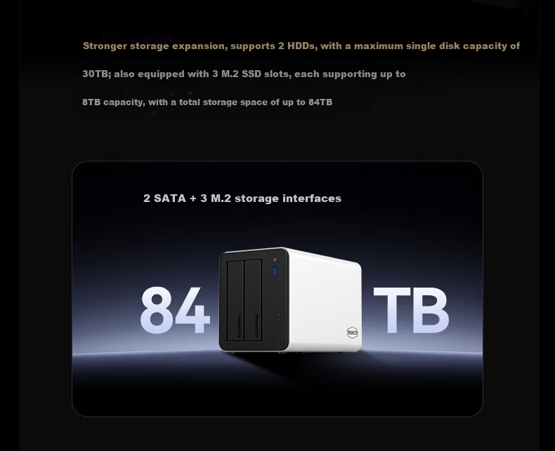 TerraMaster F2-425 Plus Aluminum Alloy Dual-Bay NAS 8GB RAM Network Storage Enterprise Office AI Home Cloud Server Mobile Photo Backup Private Cloud 10
