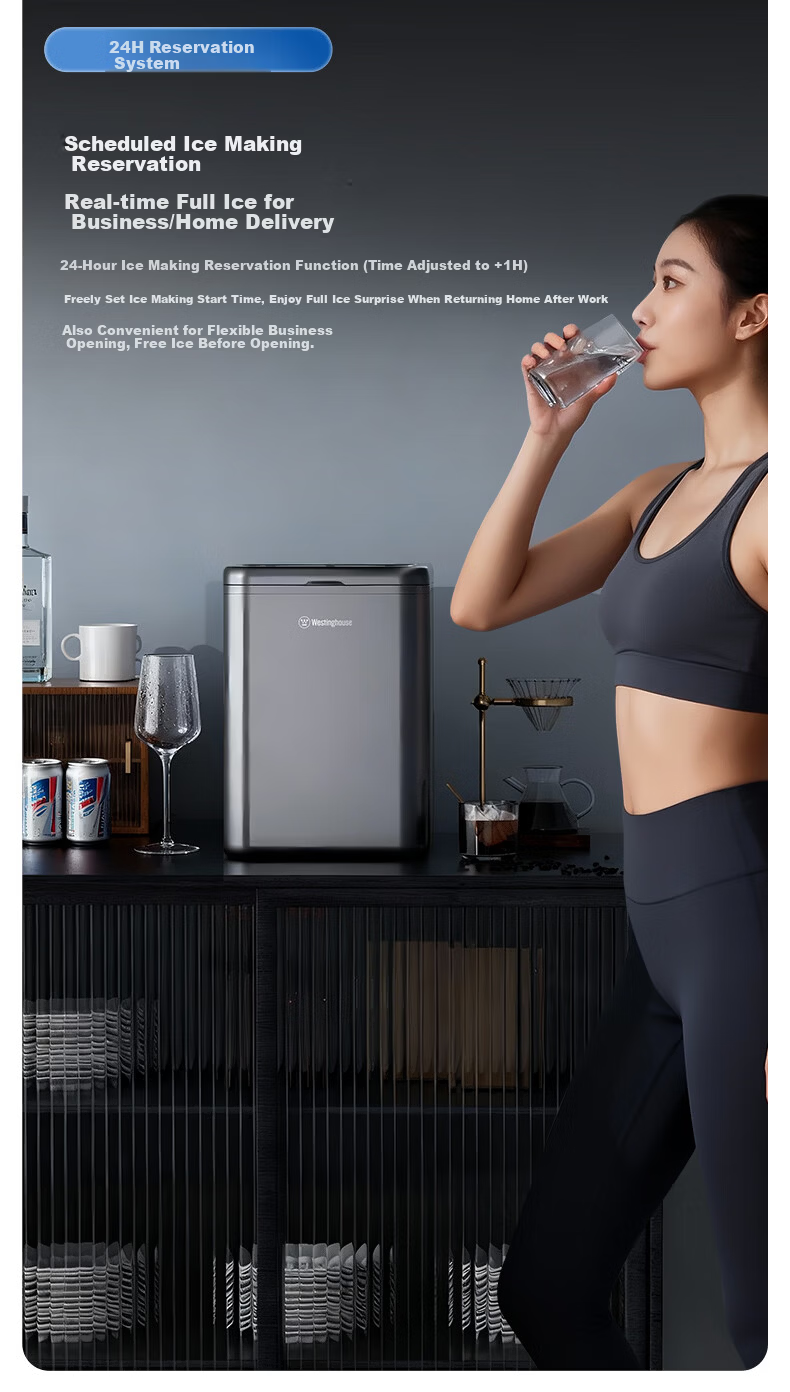Westinghouse Home and Commercial Ice Maker Solid Cube Small Fully Automatic Fast Ice Maker UV Sterilization Whiskey Cocktail Companion Ice Machine WH-16F 13