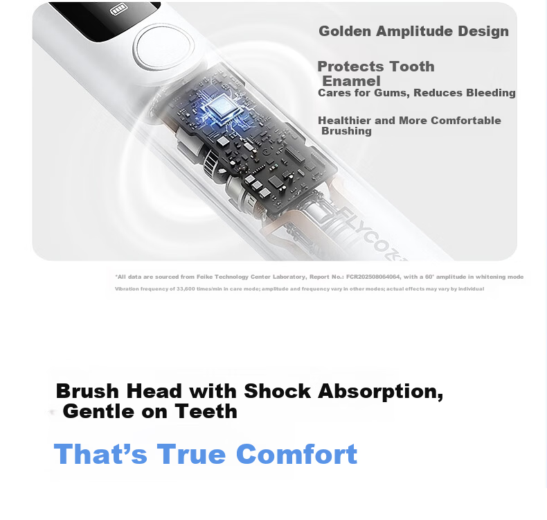 FLYCO Electric Sonic Toothbrush T1 Agile Blue 60° Large Amplitude Soft Bristles Gum Care Adult Automatic Toothbrush Couples Gift for Boyfriend Girlfriend Birthday Father's Day Price Guarantee 618 5
