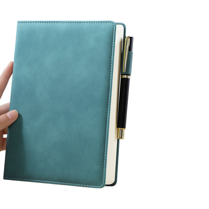 Faramon Notebook A5 Thick Journal Business Lambskin Cover Vintage Notebook Work Diary Meeting Minutes Book Office Stationery Customizable Seaweed Gree