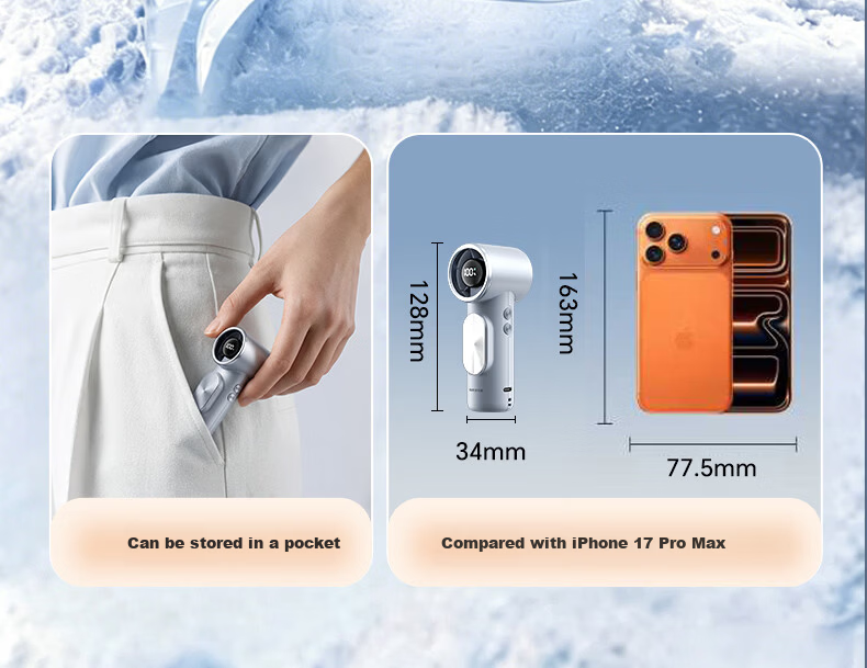 AUX Handheld Portable USB Mini Fan Long Battery Life Quiet High-Speed Energy-Saving Rechargeable Office Cooling Fan 14