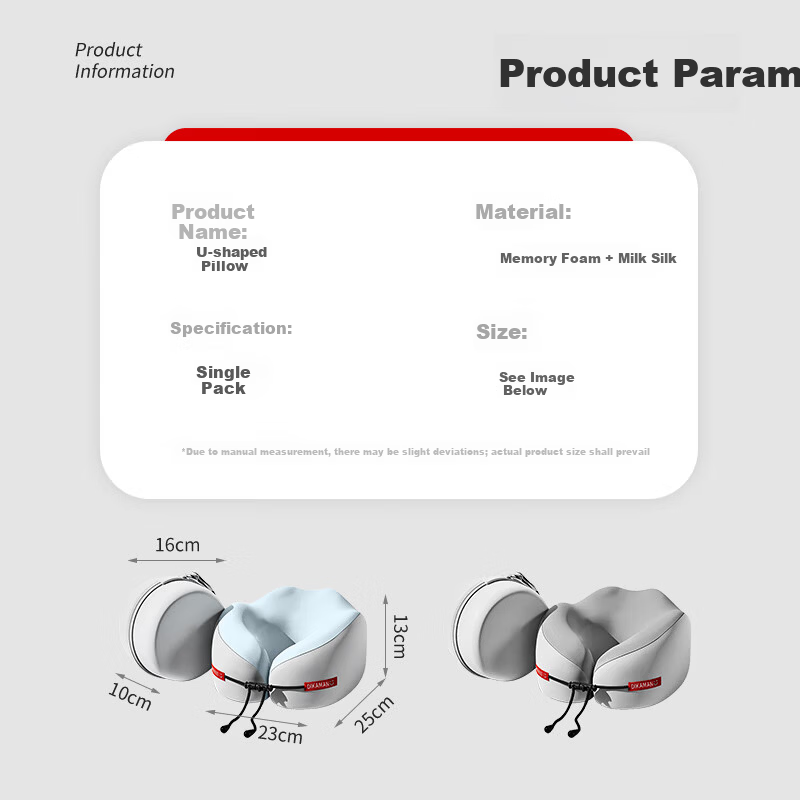 40,000km U-Shaped Memory Foam Travel Neck Pillow Portable Lightweight Long-Distance Cervical Pillow for Children Sky Blue