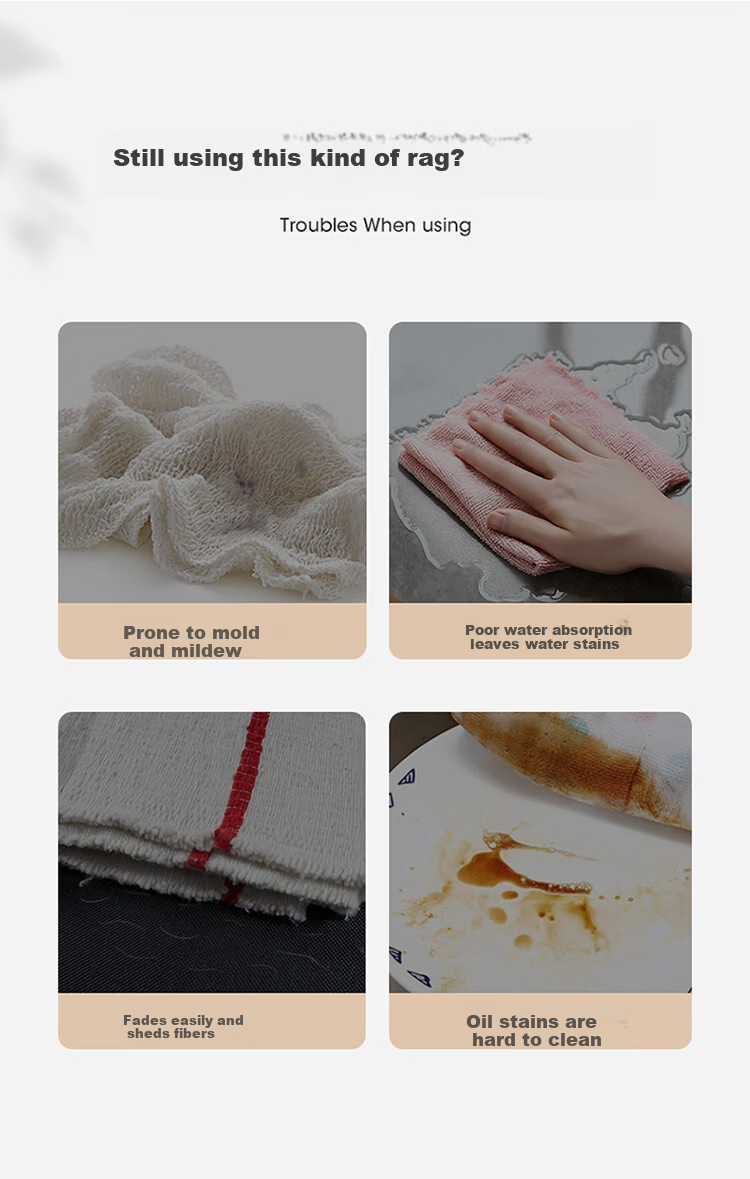 Melia Dishwashing Cloth Oil-Resistant Kitchen Cleaning Cloth 28x28cm 8-Pack Lint-Free Thickened Dishcloth Brush Tool 3