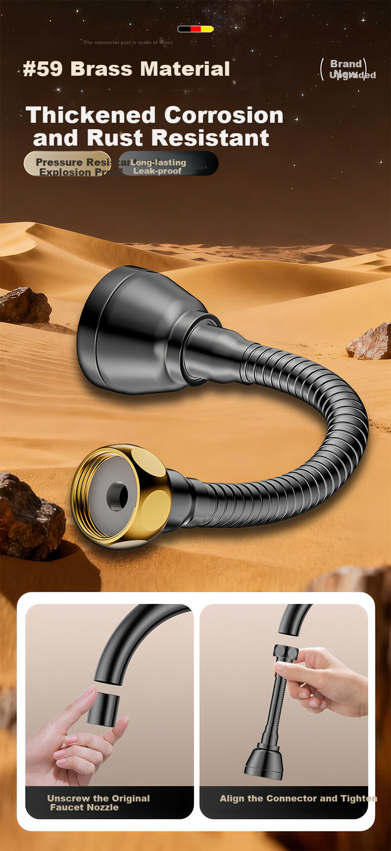 HOMK [Germany] Faucet Aerator Basin Faucet Extender Universal Connector Splash-Proof Kitchen Use 11