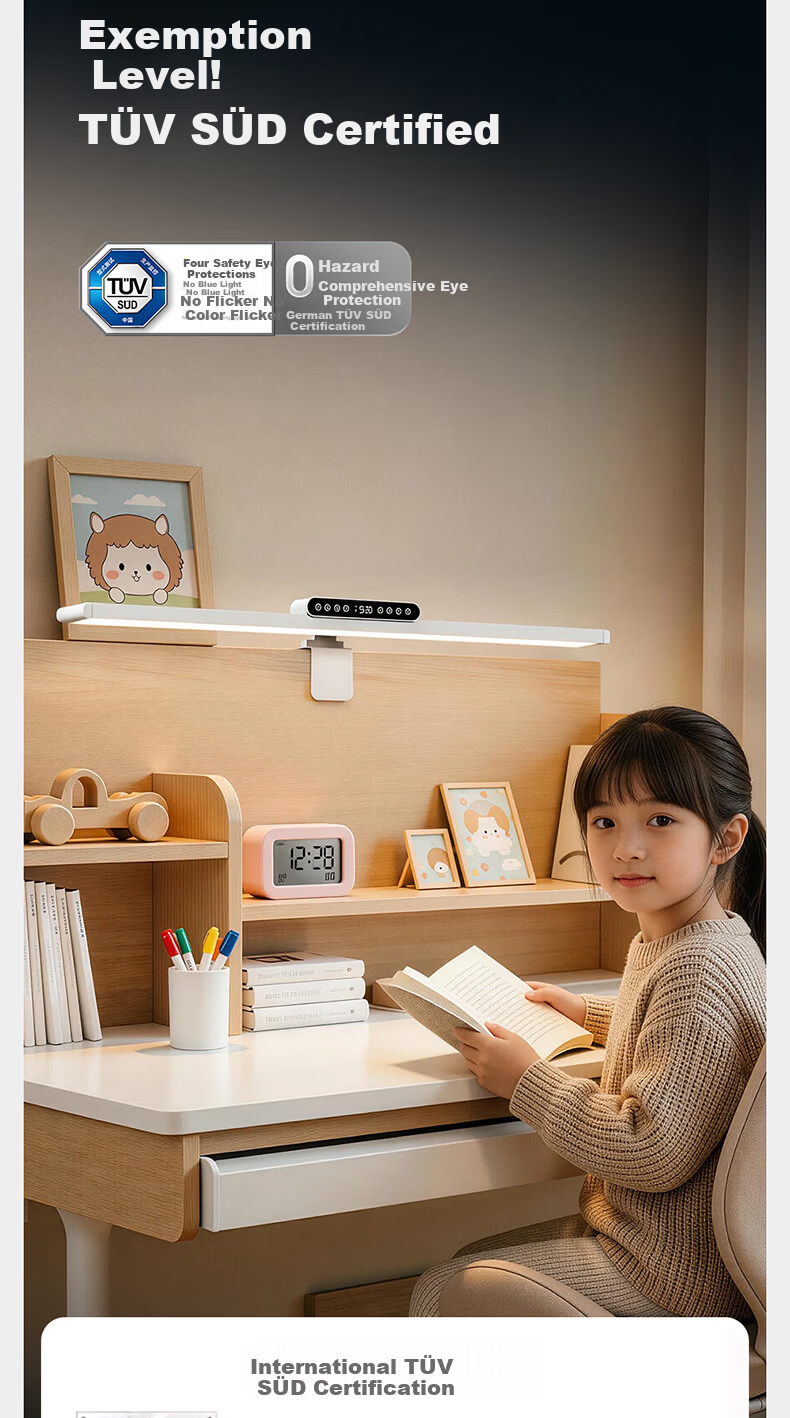 HP Clip-On Eye Protection Desk Lamp Desktop Large Road Lamp Hanging Wall-Mounted Bookshelf Cabinet Light Children's Student Study Reading Lamp 7