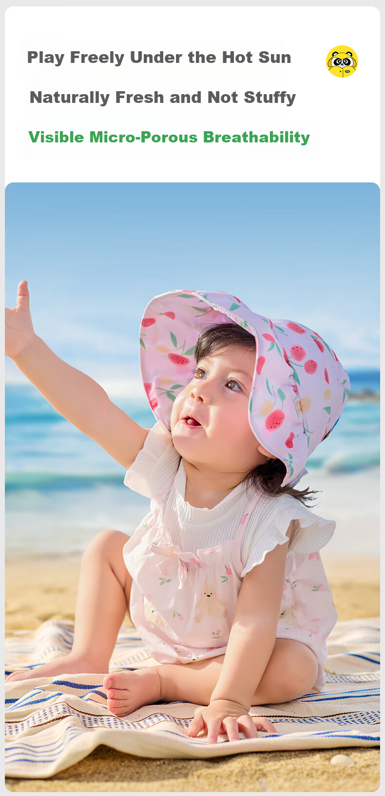 Mumeng Baby Sun Hat UV Protection Boys Girls Children's Sun Cap Bread Chocolate 13